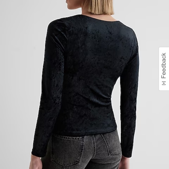 Express Body Contour Crushed Velvet Sweetheart Neckline Top NWT Size L - Picture 3 of 5